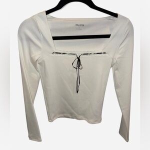 Hollister Lace White Long Sleeve Top